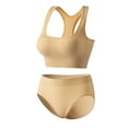thumbnail image 4 of EYWGYA Ensembles d'Entraînement pour Femmes, Tenues de Yoga Courtes, Col Rond Sans Manches Couleur Unie Tenue Active Gym Décontractée Plage Vacances, 4 of 5
