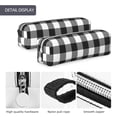 thumbnail image 4 of Fotbe Black White Plaid Pattern Leather Pencil Case, Pencil Pouch with Durable Zipper, Compact and Stylish Organizer for Stationery, Art Supplies, Travel Essentials, 4 of 7
