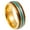 Yellow, variant on Black Plated Tungsten Koa Wood Turquoise Domed Ring Size 7