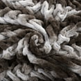 thumbnail image 2 of Eus Faux Fur Braided Reverse Flannel Throw The Urban Port, Brown and Gray, 2 of 6