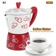 thumbnail image 1 of Coofit Moka Pot Creative Printed Heart Espresso Maker Coffee Maker for Kitchen, 1 of 10