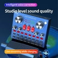 thumbnail image 1 of V8K Audio USB External Sound Card Multi Portable Microphone Live Broadcast Sound Card for Mobile Phone Computer, 1 of 5