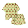 thumbnail image 6 of Amidoa Girls Summer 2 Piece Outfits Cute Floral Short Sleeve and Elastic Waist Shorts Kids Clothing Set Green Size 5T Green Size 5T, 6 of 6