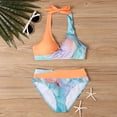 thumbnail image 4 of JoveMarine Swimsuit for Women Printed Two Piece Bikini Set with Padded Cups Wireless Flattering Push Up for Summer,Orange 4XL, 4 of 7