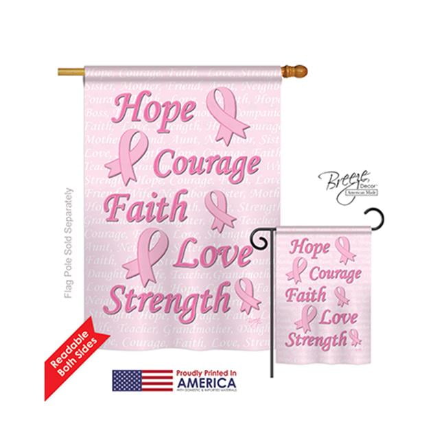Breeze Decor 15080 Hope 44 Faith 44 Courage 2 Sided Vertical Impression House Flag 28 X 40 In Walmart Com Walmart Com