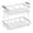 White01, variant on 2 Tier Countertop Fruit Basket with 2 Banana Hangers for Kitchen, Detachable Metal Organizer for Bread Vegetable Fruits Rectangular Storage Basket Bowls