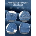 thumbnail image 5 of DOKOTOO Women Wide Leg Jeans High Waisted Stretch Denim Flare Pants Vintage Blue High Rise Loose Fit Raw Hem Five Pocket Jeans US Size, 5 of 10