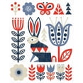 thumbnail image 3 of Mullan, Michael 12x14 Black Modern Framed Museum Art Print Titled - Folk Lodge Rabbit Red Navy, 3 of 5