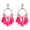 Pink, variant on Flower Leaf Tassel Earrings, Flower Leaf Cluster Earrings for Women, Bohemian Floral Leaf Fringe Earrings, Cute Blooming Flower Statement Earrings for Ladies