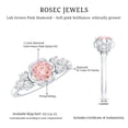 thumbnail image 5 of Rosec Jewels IGI Certified Lab Grown Pink Diamond Flower Engagement Ring (Fancy Pink Color and VS1 Clarity, 1 Carat) - Pink White Diamond Ring, 925 Sterling Silver, US 4.00, 5 of 8