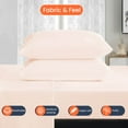 thumbnail image 4 of CCNY RV Bunk Sheet Set Three - Quarter 1000 TC Egyptian Cotton Camper 4Pcs Sheets & Pillowcase 8" Deep pocket Peach, 4 of 10