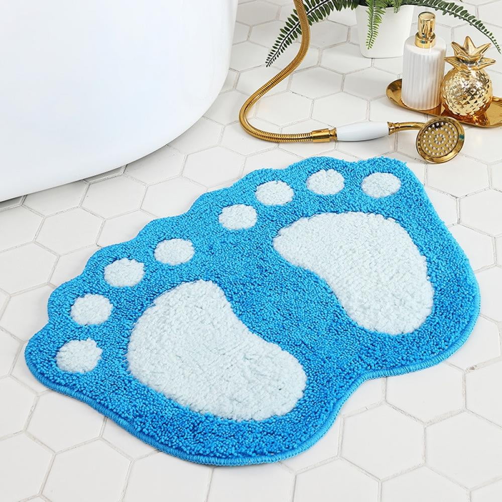 Round Area Rugs Absorbent Soft Mat Non-Slip Dog Footprints Carpet for Living Room Bedroom 60x60