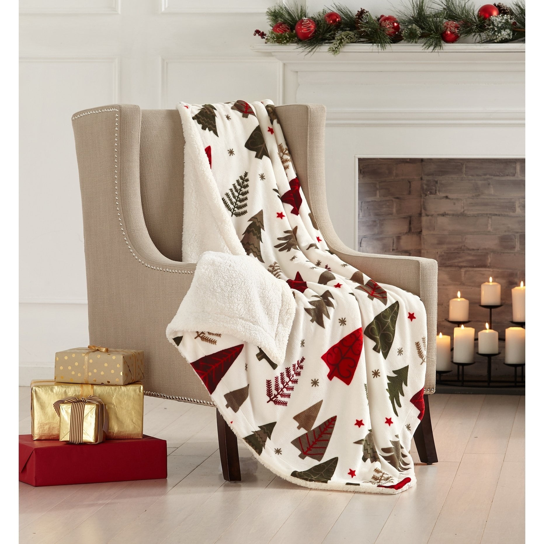 Home Fashion Designs Super Soft Holiday Printed Sherpa Reversible Luxury Throw Blanket - Walmart.com