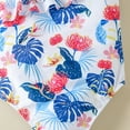 thumbnail image 5 of GYRATEDREAM Baby Girl Swimsuit Cute One Piece Tropical Print Bikini Ruffle Bathing Suit with Sun Protection, 5 of 7