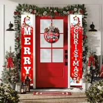 Neoyler 2 Pack Christmas Door Curtain for Holiday Decor with Polyester Fabric and Classic Calligraphy for Festive Celebrations and Cultural Events 11.8x70.9in Red