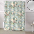 thumbnail image 5 of Fabric Shower Curtain, Vintage Flower Pink Camellia Floral Light Blue Shower Curtains with 12 Hooks Waterproof Machine Washable Bath Curtains for Bathroom,72 x 96in, 5 of 6
