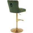 thumbnail image 6 of Adjustable Velvet Bar Stools with Back, Fashionable Swivel Counter Height Bar Chairs with Thick Cushion, Crystal Button Tufting and Gold Nailhead Trim for Kitchen, Dining, Pub, or Café (Olive Green), 6 of 7