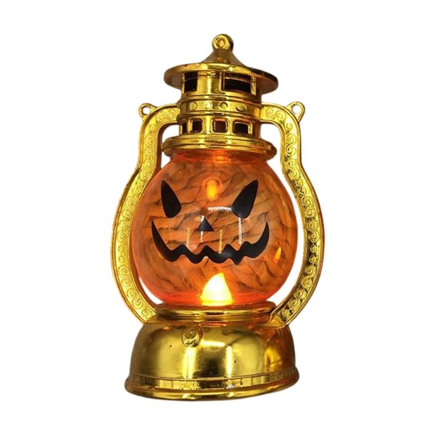 Luces de calabaza decorativas de Halloween, luces de viento galvanizadas vintage, velas electrónicas de plástico de Pascua