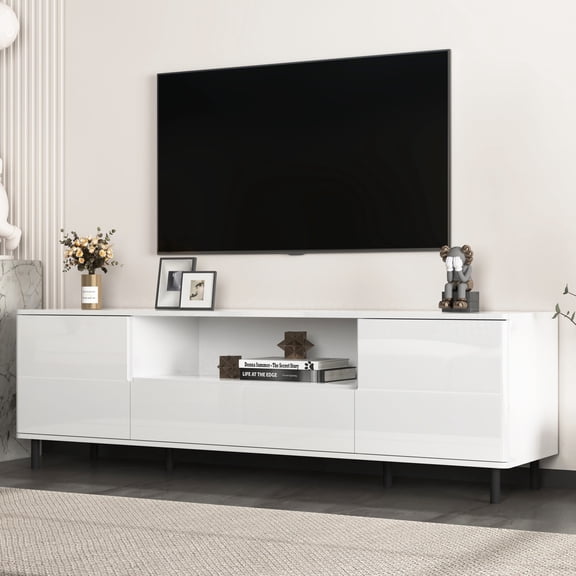 Modern TV Console Table, TV Stand, Entertainment Center with Storage Shelves,TV Cabinet for Living Room, Bedroom,63x15.74x19.68 inch