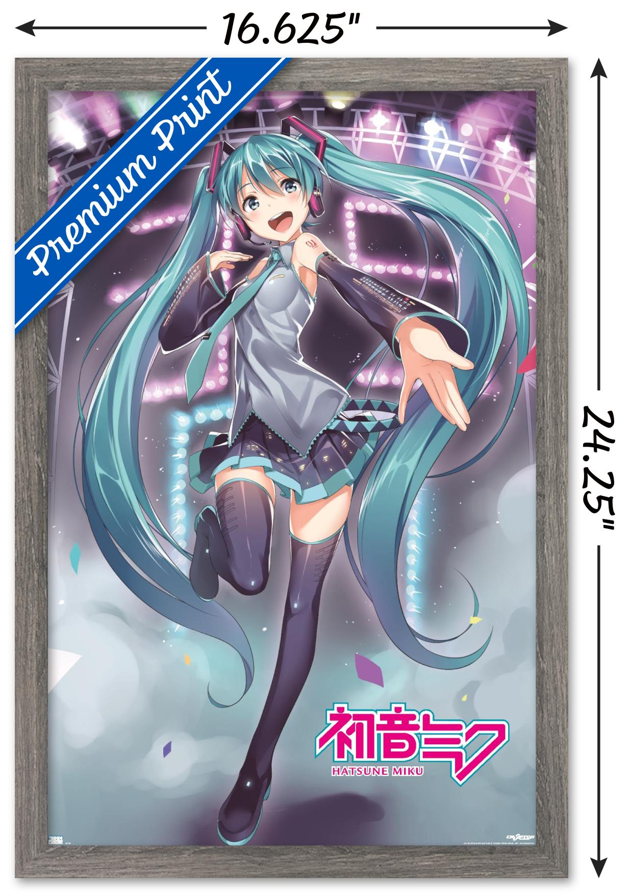 Hatsune Miku - Stage Lights Wall Poster, 14.725" x 22.375" Framed