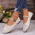 thumbnail image 4 of YOUYEDIAN Mary Jane Shoes Women Slip on Dressy Ballet Shoes for Women 2026 New Vintage Non-Slip Flats for Formal School Walking (Beige), 4 of 9