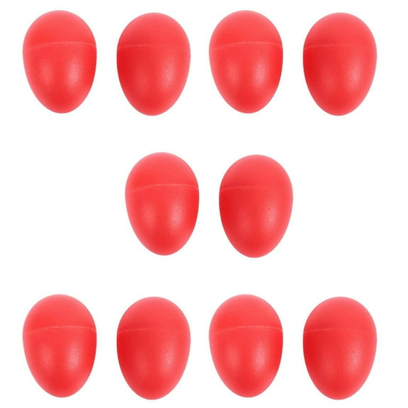 5 Pair Plastic Percussion Musical Egg Maracas Shakers Red