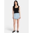thumbnail image 2 of Madden NYC Women’s Asymmetrical Wrap Denim Skort, Sizes XXS-XXL, 2 of 5
