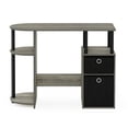 thumbnail image 3 of Pemberly Row Engineered Wood Computer/Study Desk in Oak Gray/Black, 3 of 6