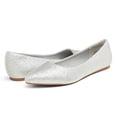 thumbnail image 4 of Zapatos DREAM PAIRS Flats Plateados con Punta y Slip On Talla 9.5, 4 of 5