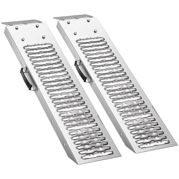 KFFKFF Heavy-Duty Steel Trailer Ramps, Set of 2, 39 x 9 in, Anti-Slip Design, 1200 lbs Total Capacity for Motorcycles, Lawn Equipment, Tractors, and Carts