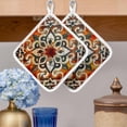 thumbnail image 2 of Burnt Orange Green Pot Holders for Kitchen Heatproof Potholder, 5 Pack Vintage Abstract Flowers Hot Pads Multipurpose Oven Pads Cloth Potholders Trivet for Cooking Baking, 2 of 8
