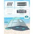 thumbnail image 2 of Carpa de playa Glymnis BT-SD01 para 2 a 3 personas UPF50+, color verde, 2 of 8
