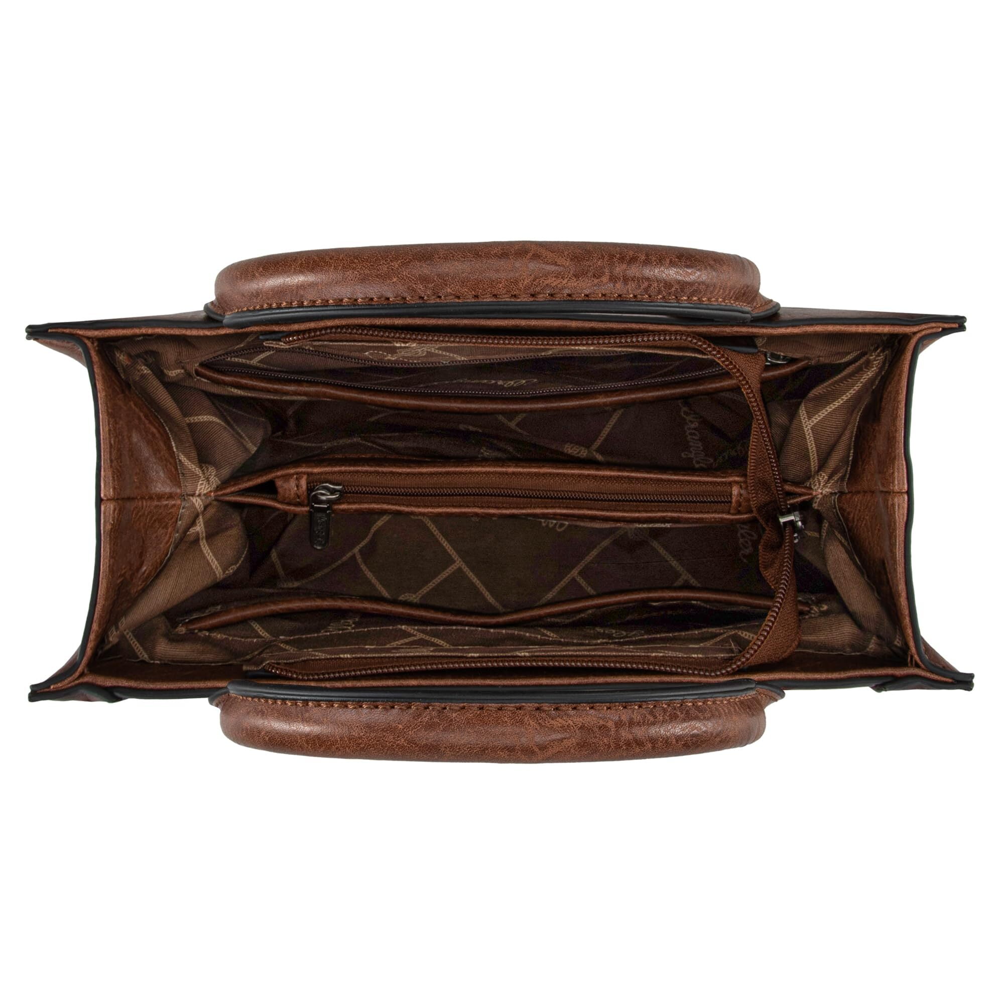 Wrangler Tote Bag for Women Western Cowhide Purse and Wallet Set, Dark Brown