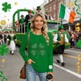 thumbnail image 4 of Wo-Fusoul T-Shirt de la Saint-Patrick pour Femmes, Blouse Ample à Manches Longues Décontractée et Tendance avec Imprimé, T-Shirt à Col Rond Coupe Ample, 4 of 6