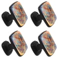 thumbnail image 2 of 4 Pcs Square Cabinet Handle Cupboard Knob Drawer Pulls Handle Abstract Mandala Drawer Knobs with Screws Furniture Decoration, 2 of 7