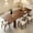 Brown, variant on JSFHNTG Extendable Dining Table Seats 4–8, Expandable from 55'' to 86.6'', Space Saving for Dining Room Kitchen Living Room, Oak