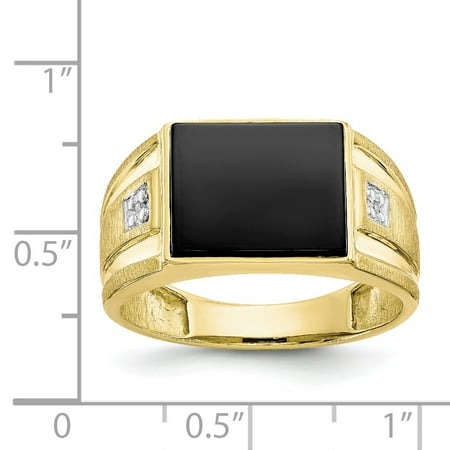 10k Yellow Gold Men S Diamond And Black Onyx Ring Walmart Canada