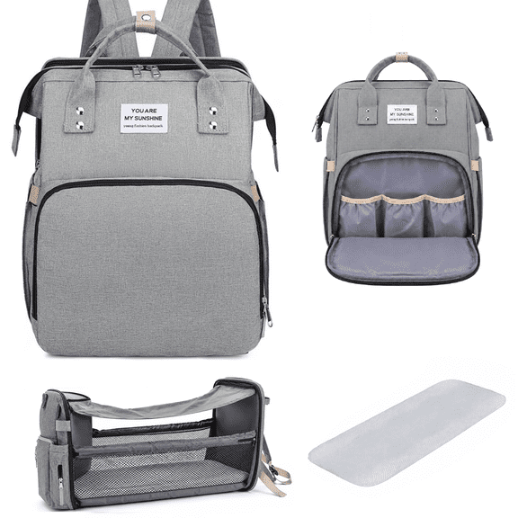 Behome Diaper Bag Backpack, Large Waterproof Baby Bag with Changing Pad, Stroller Straps & Insulated Pockets, Multifunctional Travel Diaper Bags For Mom & Dad