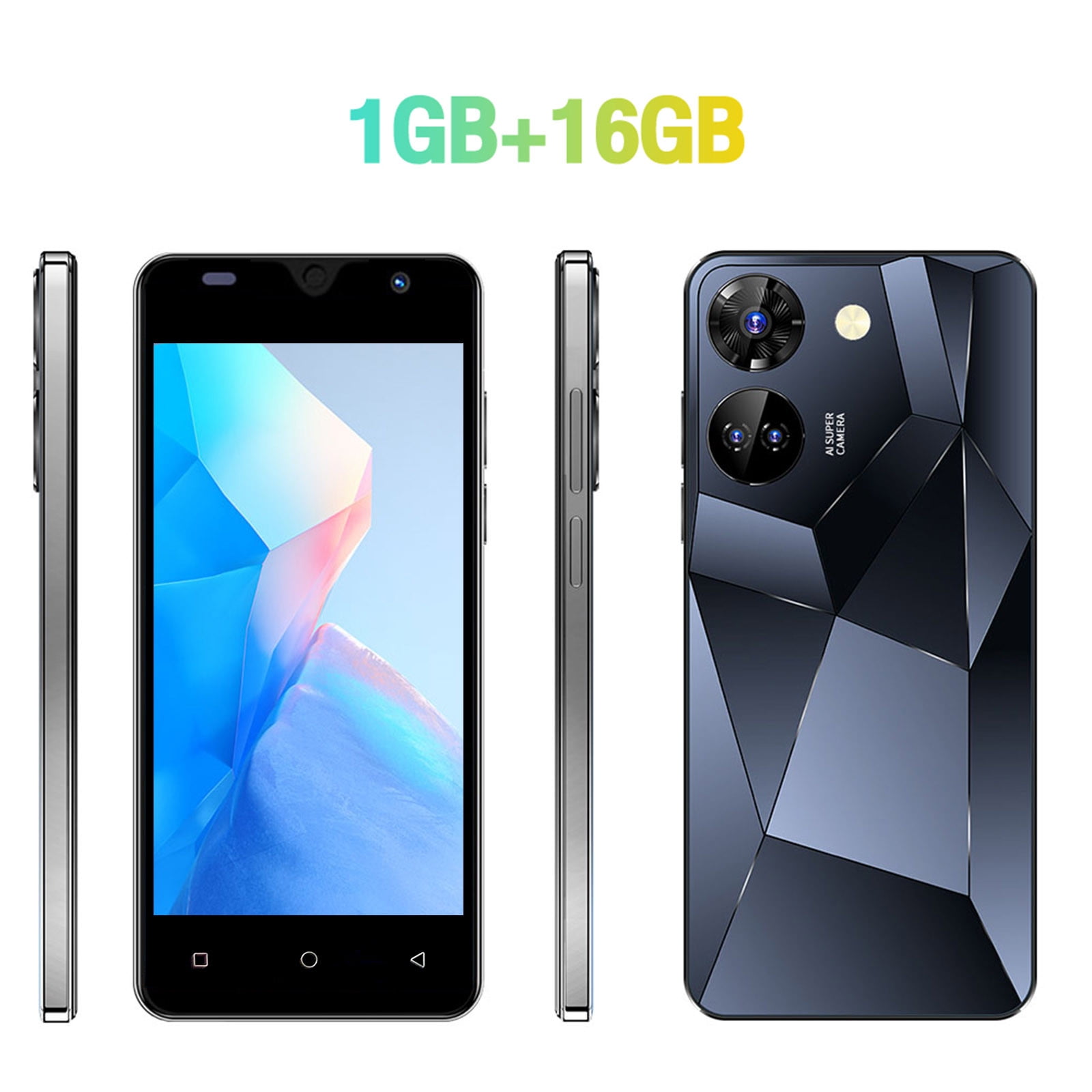 CSSAD Unlocked Android Smartphone 16GB ROM+1GB RAM Android Phone 5IN HD Cell Phone 5MP Camera System Phone Mobile Phone Large Storage