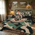 thumbnail image 4 of meiyoeat Camo Letter K Full Size Bedding Sets for Boys, Vintage Camouflage Full Size Bed in a Bag for Kids, Green, Black Reversible, 7 Pieces, 4 of 6