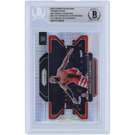 Angelo Dawkins WWE Autographed 2022 Panini Prizm Hyper #64 Beckett Fanatics Witnessed Authenticated Card - Fanatics Authentic Certified