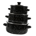 thumbnail image 2 of GROWTH TANK 3 Pieces Enamel Stockpot with Lid Slow Cooker for Restaurant Wedding Kitchen black, 2 of 9