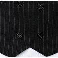 thumbnail image 6 of Hvyesh Men Suit Vest Stripe Double Breasted Business Dress Waistcoat Vest Slim Fit Wedding Stylish Tuxedo Vest V-Neck Sleeveless Dress Waistcoat, 6 of 7