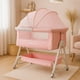 thumbnail image 2 of Cuna Plegable para Bebe con Mosquitero y Mecedora de Estructura de Acero Desmontable - Moises Colecho Cambiador de Altura Ajustable Multifuncional y Ruedas con Freno Rosa, 2 of 5