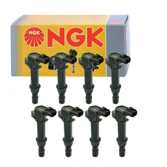 8 pc NGK Ignition Coil compatible with Dodge Dakota 4.7L V8 2000-2007 (Full Shop Pack)