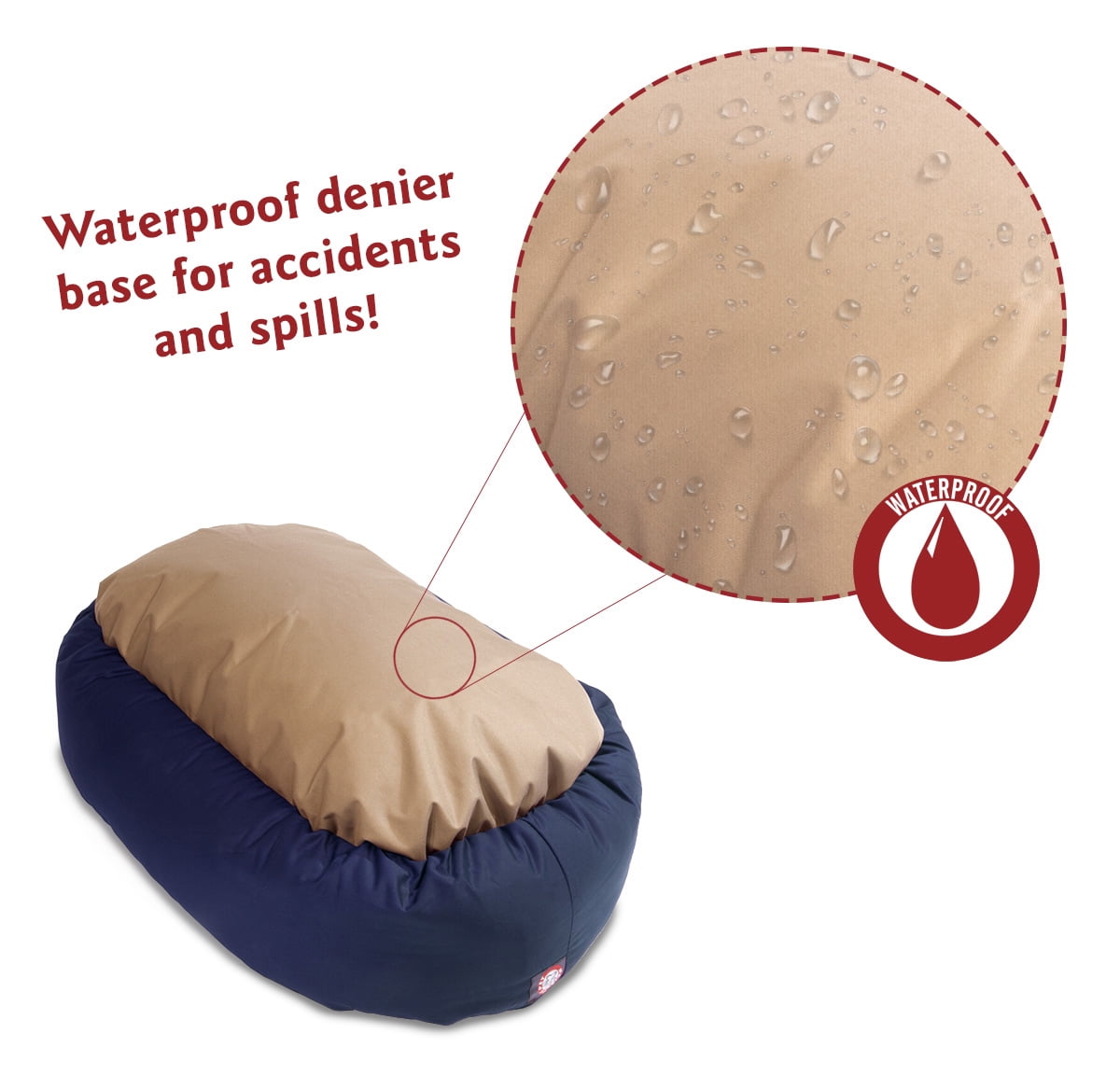 Majestic Pet Poly/Cotton Bagel Pet Bed for Dogs, Calming Dog Bed Washable, Small, Blue