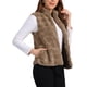 thumbnail image 4 of INSPIRE CHIC Chaleco de piel sintética elegante sin mangas con cremallera para mujeres, ideal para uso casual, color caqui, talla M, 4 of 6