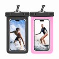 thumbnail image 1 of wonima02 IPX8 Waterproof Phone Dry Bag for iPhone 14/13/12/11 & Samsung S23/S22 - Floating, Large Capacity Pouch for Boating, Swimming, Kayaking (Black & Pink), 1 of 1