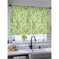 thumbnail image 5 of Sheer Curtains 54 Inch Length 2 Panels Set for Kitchen, Vintage Green Semi Sheer Curtains for Windows, Retro Botanical Abstract Art Voile Window Treatments Rod Pocket Curtain, 5 of 7