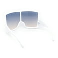 thumbnail image 4 of Womens XL Oversized Curved Shield Low Temple Huge Rectangle Sunglasses White - Navy Brown, 4 of 4